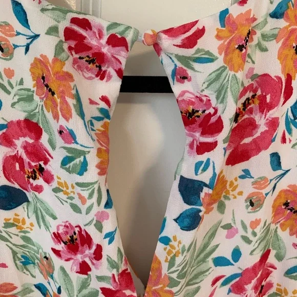 NWT TORRID Women’s Ivory Ditsy Floral Gauze Button Front Tea-Length Dress Sz 2X - Picture 9 of 16